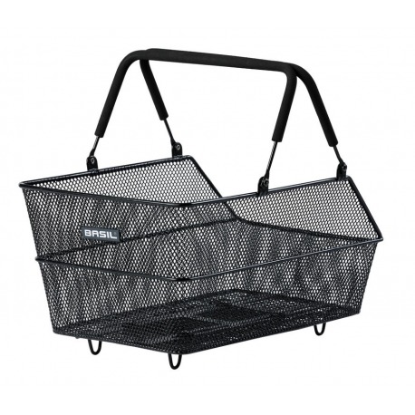 Panier-RT Basil Cento Mik 45x31x21 cm, noir, maille étroite