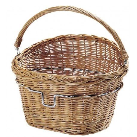 Panier en osier pour système Klickfix marron avec support adaptateur