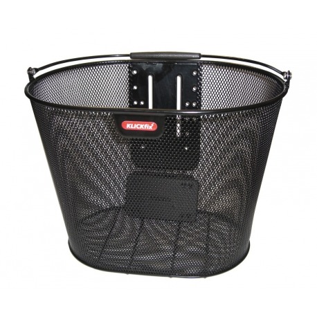 Panier DR, KlickfixOvalPlus, maille étroite noire, sans adaptateur