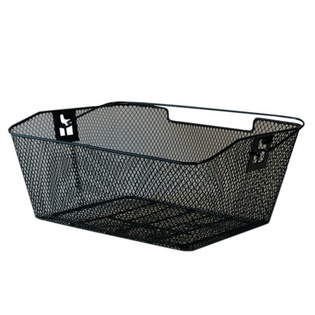 Panier RT PVC 39x30x17cm, noir, maille étroite, biseauté