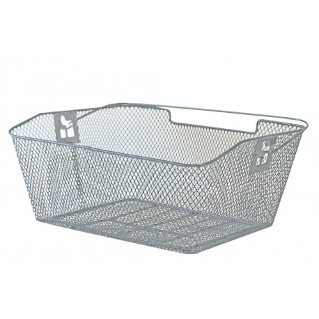 Panier RT PVC 39x30x17cm, argent, maille étroite, biseauté