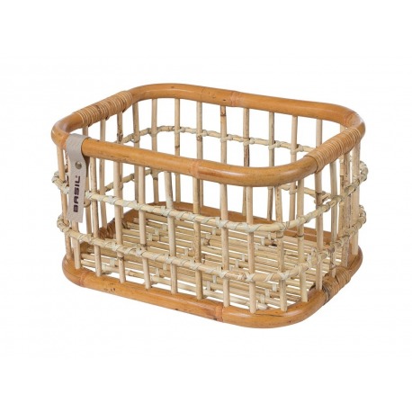 Basil Green Life Panier en osier M 39x29x22cm, marron naturel, maille large