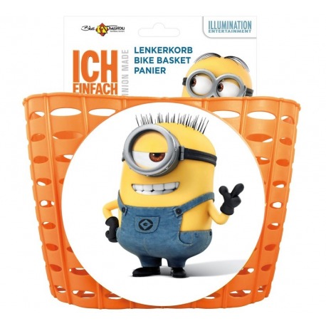 Panier de guidon Minion plastique, motifs orange, B195xH105xT150