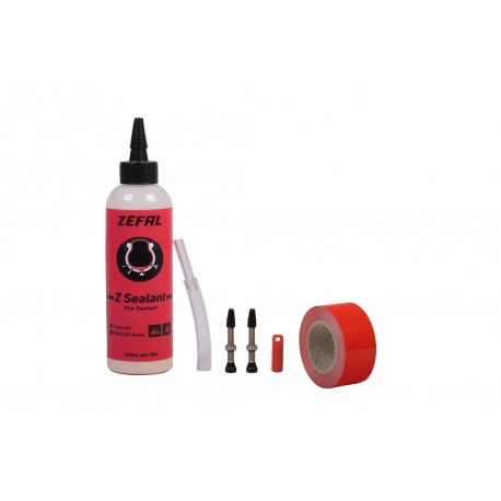 Zefal Tubeless Kit 25mm ZSealant+Ruban adhésif Tubeless+valve