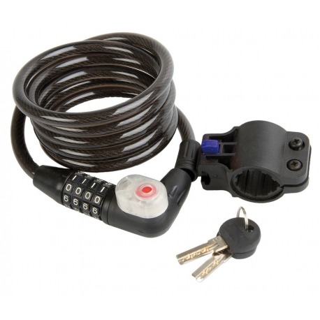 Câble spiralé LED antivol longueur 1800mm, Ø 10mm, avec support Clip-On