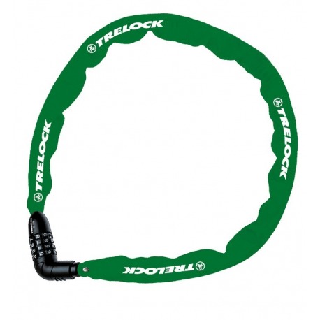 chaîne antirr Trelock combi 110cm, Ø 4mm BC 115/110/4, vert, sans support