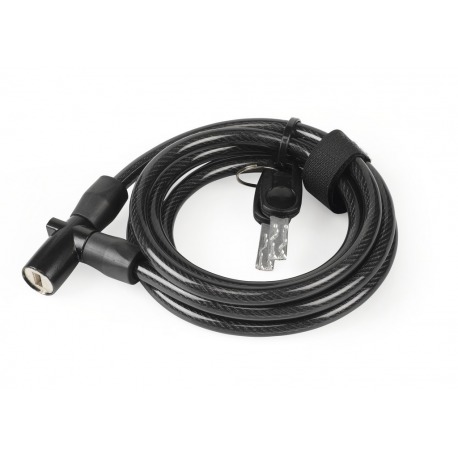Câble spiralé antivol XLC 180cmxØ 8mm, noir, min. UV10