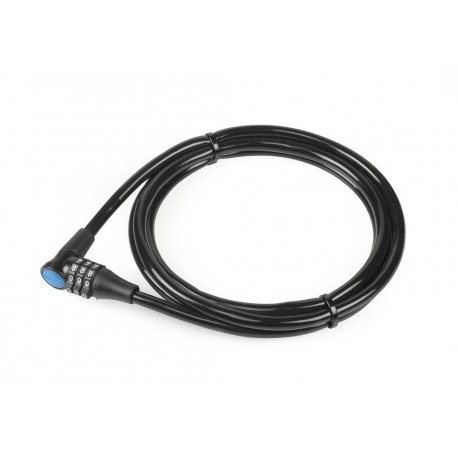 Câble spiralé antivol combiné XLC. 180cmxØ 8mm, noir, min. UV10