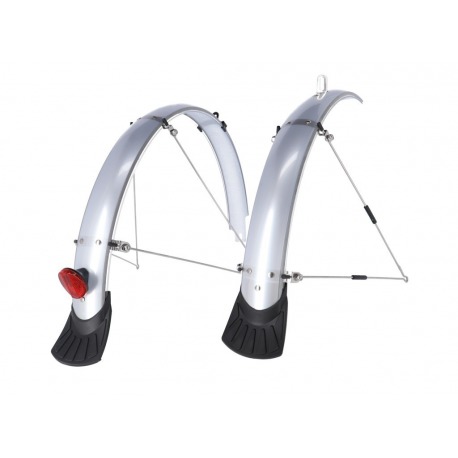 XLC Mudguard Set 26" 60mm, argent, réfléchissant