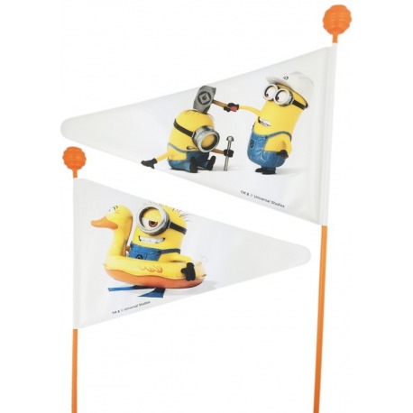Drapeau Minion double face, divisible, blanc avec motifs