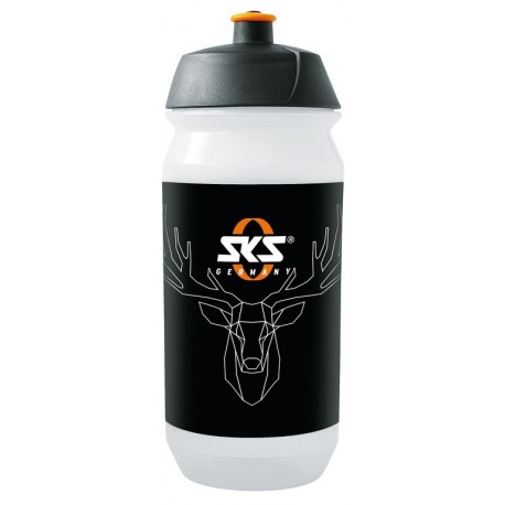 Petite bouteille en plastique SKS 500 ml, transparente, motif "cerf" SKS