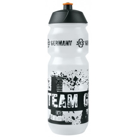 SKS Grande bouteille en plastique, 750 ml transparente avec couvercle à motif SKS