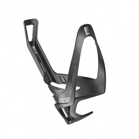 Porte-bidon Elite Rocko en carbone, noir mat/blanc
