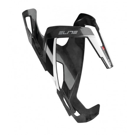 Porte-bidon en carbone Elite Vico Carbon, noir brillant/blanc