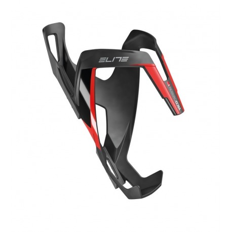 Porte-bidon Elite Vico Carbon carbone, noir mat/rouge