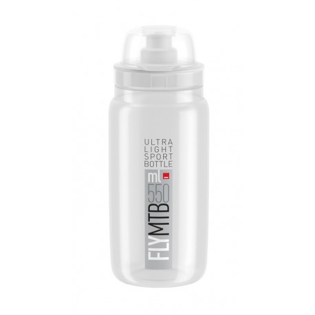 Bidon VTT Elite Fly 550ml, transparent/gris