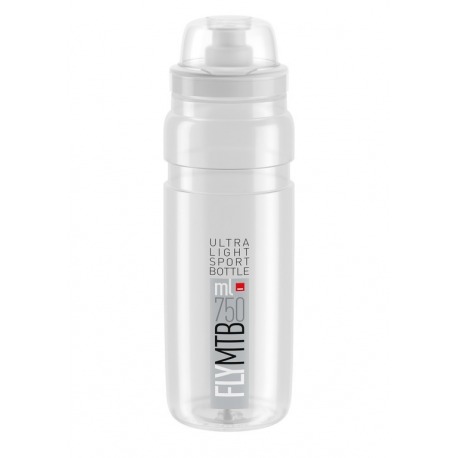 Bidon VTT Elite Fly 750ml, transparent/gris