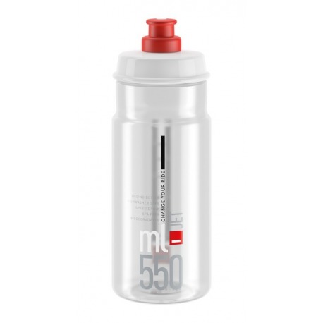 Bidon Elite Jet 550ml, transparent/rouge
