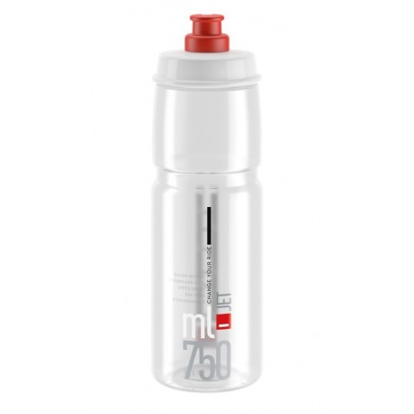Bidon Elite Jet 750ml, transparent/rouge