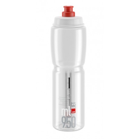 Bidon Elite Jet 950ml, transparent/rouge