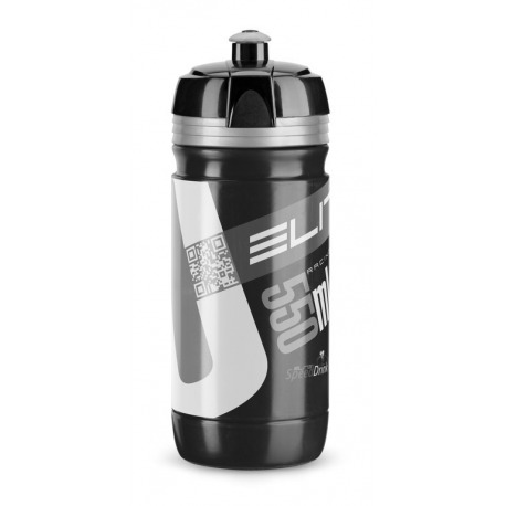 Bouteille d'eau Elite Corsa 550 ml, noir, logo argenté
