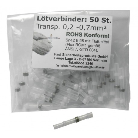 Connecteur à souder pour câble de lumière transparent, sachet de 50 unités