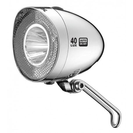 Phare XLC Retro LED avec interrupteur réflecteur dynamo 40Lux, pos.capteur de lumière