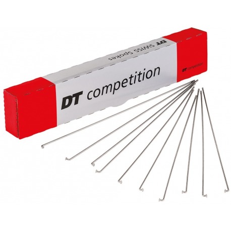 Rayons DT Swiss 2.0x1.8x2.0x286mm boîte de 100 u. argent, Compet., sans embouchure