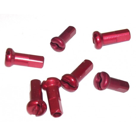 DT Swiss M 2X12 embout en aluminium 100 pcs., tête ronde, rouge