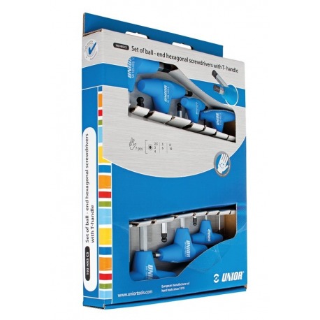 Jeu de tournevis hexagonaux Rotule Unior T-Grip, 2,5-10 mm, 193HXSCS