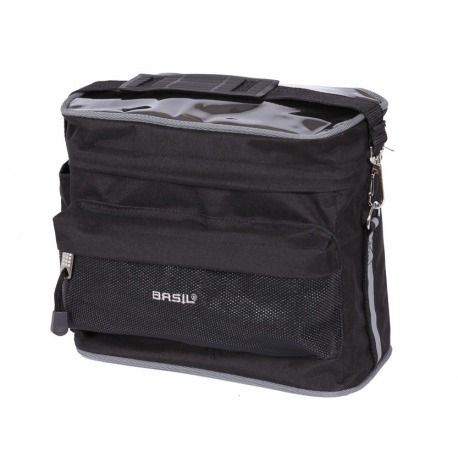 Sacoche de guidon Basil Mali noire, hydrofuge, 8 litres