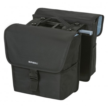 Sacoche de selle Basil Go Double MIK noire, 33x16x38cm, 32 litres