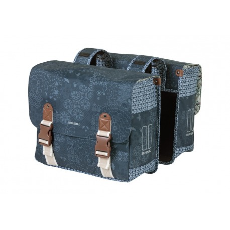 Sacoche Basil Boheme MIK bleu indigo, avec lignes réfléchissantes, 35L