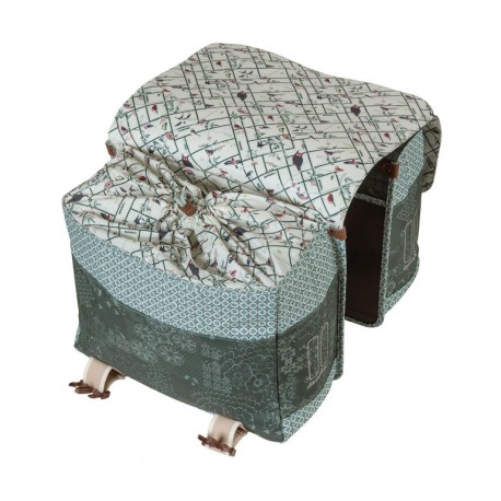 Sacoche Basil Boheme MIK vert forêt, avec lignes réfléchissantes, 35L