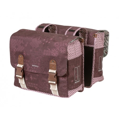 Sacoche Basil Boheme MIK rouge figue, avec lignes réfléchissantes, 35L