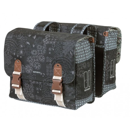 Sacoche Basil Boheme MIK anthracite, avec lignes réfléchissantes, 35L