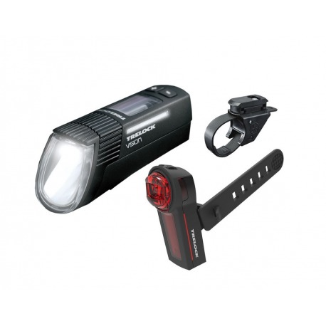 Kit d'éclairage LED à piles Trelock Vector Vision LS 760/ 740 noir avec support