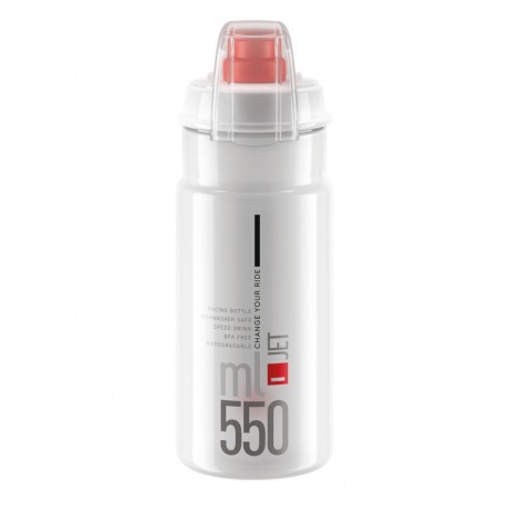 Bidon Elite Jet Plus 550ml, transparent/rouge