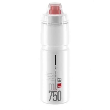 Bidon Elite Jet Plus 750ml, transparent/rouge