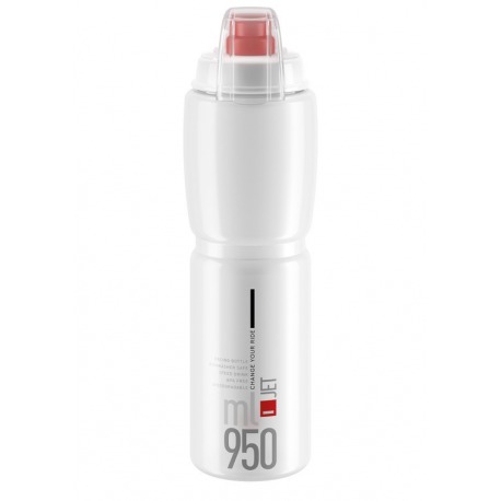Bidon Elite Jet Plus 950ml, transparent/rouge