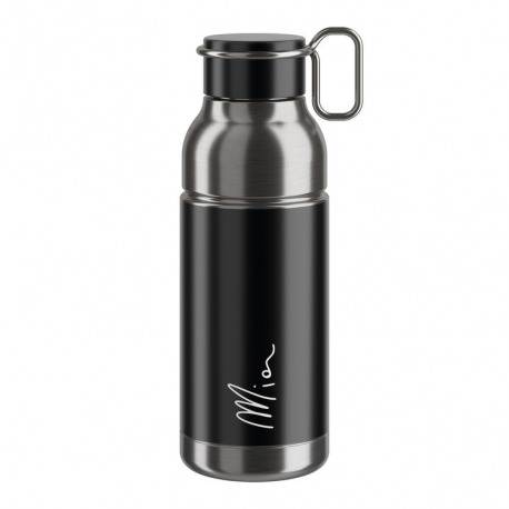 Bouteille d'eau Elite Mia 650 ml, noir/argent, acier inoxydable