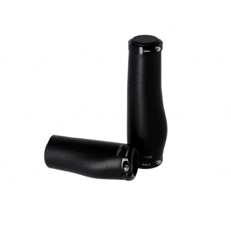 Poignées VTT-ATB Ergotec Kyoto silicone/aluminium, 130/90mm par paire noir