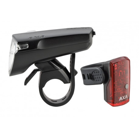 Kit phares LED à piles Feu arrière AXA GreenLine 40 1 LED et câble USB inclus