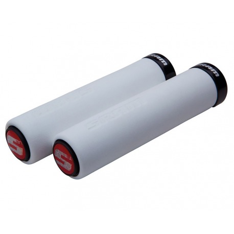Poignée souple avec vis sécurisée. pour Shift 129mm blanc avec collier noir+butées