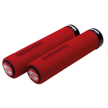Poignée souple avec vis sécurisée. pour Shift 129mm rouge avec collier noir+butées