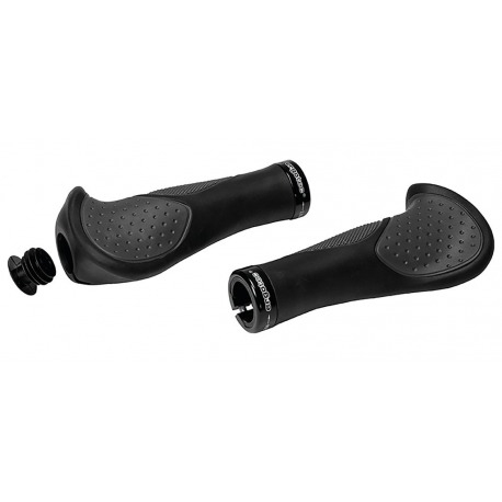 Poignées VTT-ATB Ergotec Frisco 2 en silicone, 140/140mm la paire noir/T.