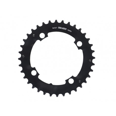 Plateau VTT 36 dents S1 2x10-v. 104mm BCD, aluminium, noir