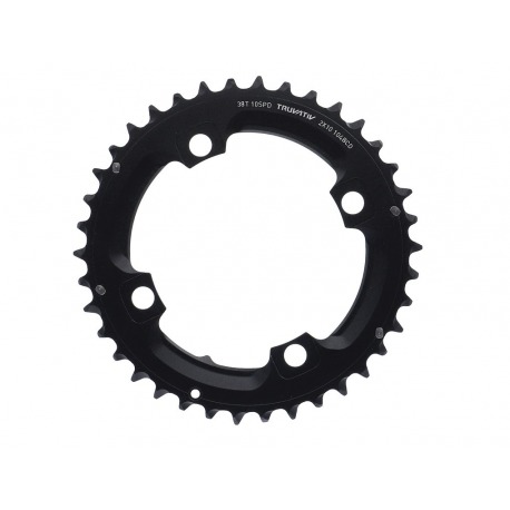 Plateau VTT 38 dents S1 2x10-v. BCD 104 mm, aluminium, noir, sans goupille
