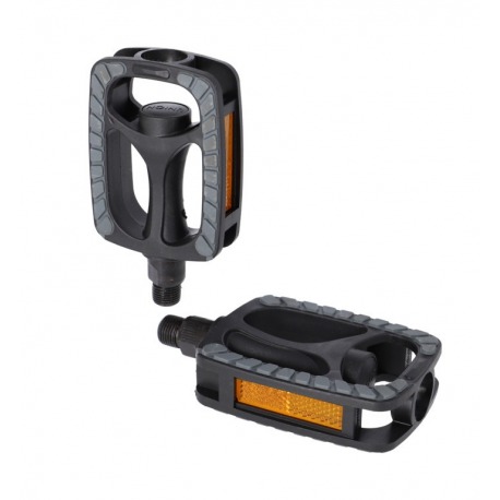 XLC Pédale universelle en plastique noir, 9/16", réflecteurs