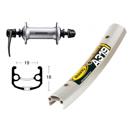 Roue avant 28x1.75 Acera T3000 silv.QR 36L Mavic A319 silv.Niro rayonsDD